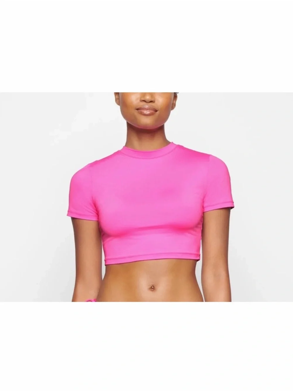SKIMS Recycled Swim T Shirt Short Sleeve Taffy Hot Pink Sz 2X